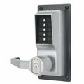 Simplex Kaba Right Hand Mechanical Pushbutton Exit Trim Lever Lock, Key Override; Schlage Prep Satin Chrome LRP1020S26D